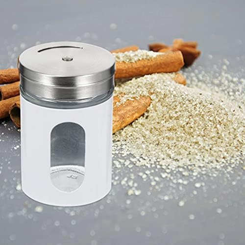 Besportble Popcorn Salt Shaker 12pcs од не'рѓосувачки челик тегла стакло шишиња за зачинување за зачинетите шејкери заби за чепкалка