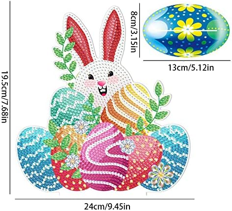 Велигденски зајак DIY дијамантски комплет за сликање Велигденско јајце зајаче десктоп декорација Мозаик вез од дијамант дома