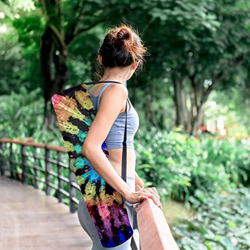 Врзана боја шема на јога мат торби со целосна зип торба за носење за жени, вежбање јога мат носач со прилагодлива лента