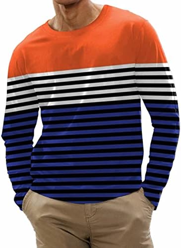 Dudubaby фланелна кошула за мажи графички маици модни обични ленти печатени долги ракави кошули со врвови на врвови блузи