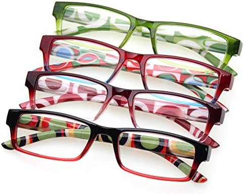 Кересен Очила За Читање 4 Пара Квалитетна Пролетна Шарка Стилски Дизајнирани Женски Очила За Читање