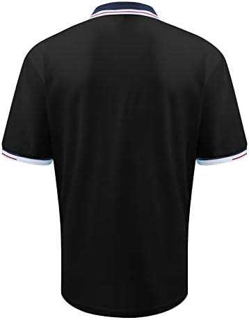 Кошули со кратки ракави на Ymosrh кратки ракави во боја на контраст Спорт мода со кратки ракави кошули Поло кошули за мажи