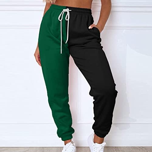 Gumipy женски лесни џогери со високи половини еластична половината Y2K трендовски џемпери во боја блок атлетски панталони со активна