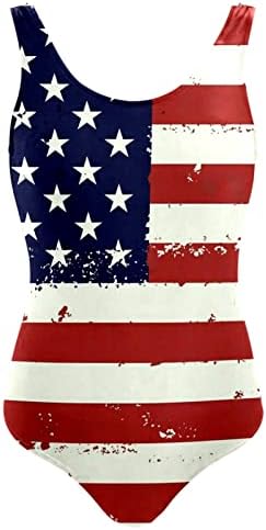 Миашуи Машка Долна Кошула Денот На Независноста На Жените За Женски Американски Печатење Квадратен Врат Отворен Грб Бикини Со Висок Крој