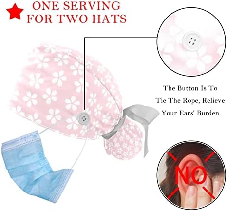 2 парчиња цреша цвет на цветница за чистење капа за работа со една големина мулти -боја