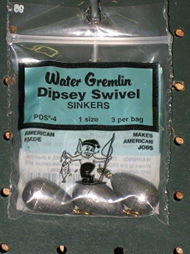 Компанија за вода Gremlin PDS-4 Dipsey Swivel Sinker 1oz 3pc