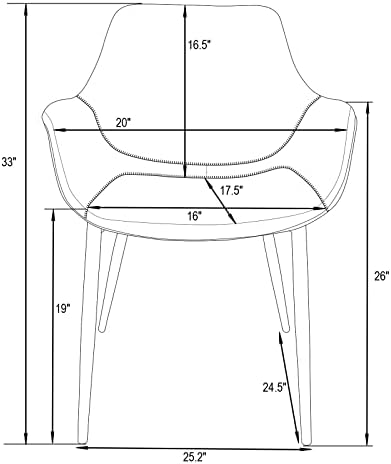 Лејсурмод Маркли Модерна Кожна Фотелја За Јадење Кујнски Столови Со Метални Нозе Поставени од 4, Сиви