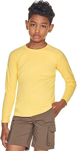 CQR деца млади upf 50+ сончеви кошули, суво вклопување маица со долги ракави, УВ сонце за заштита на риболов, атлетски спортови тети