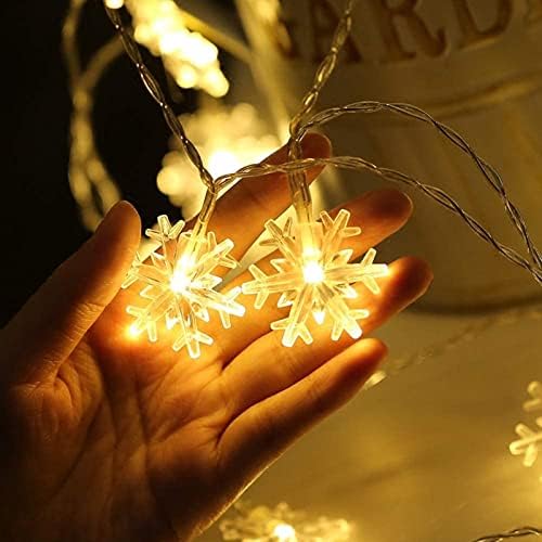 Милексинг Божиќни светла, Божиќни украси Снежни светла, 19,6 стапки 40 LED самовила за батерии управувана водоотпорна за Божиќна