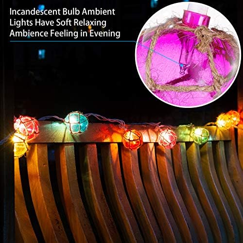 Наутички риболов Свинг светла, светла со тематски плажа со низа светла од 10 разнобојни жици за жици за украси за дома и украси на внатрешен двор