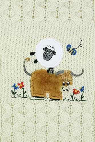 Аран занаетчиски џемпер за меки животински дизајн, супер мека волна од мерино, плетенка во стилот на џемпери во рибар, направен во
