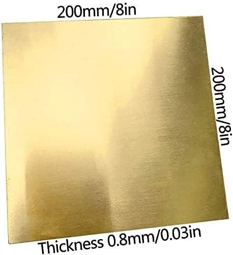 Syzhiwujia метална бакарна фолија чист бакарен лист фолија месинг лист 200X200mm Дебелина 0. 8мм за метални занаети Поправки DIY месинг