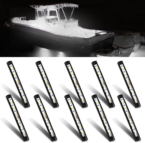 Светла за морски бродски светла, супер светли светла за внатрешни работи, IP67 водоотпорни 12V ноќни риболов светла, без дупчење со чамци