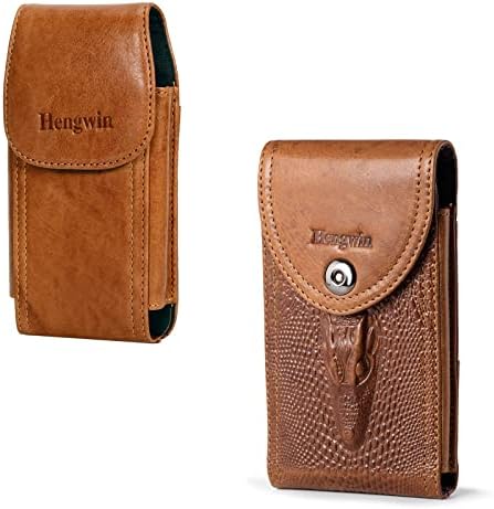 Хенгвин 2 Пакет Вертикални Кожни Футроли За Паметни Телефони Торбички За Ремени За Мобилни Телефони Со Ремени За Ремени Магнетно