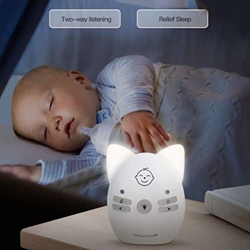 Аудио Монитор За Бебиња, Дигитален Безжичен Пренос 2 Начин Разговор Безжичен Бебешки Монитор Со Долг Дострел, Ноќно Светло, 1 Родителска Единица, Вградена Музика, За