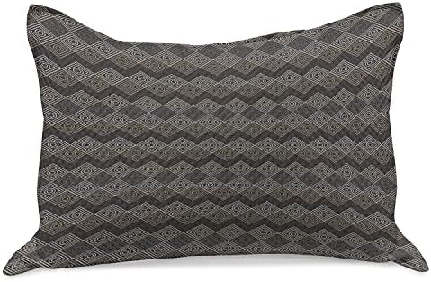 Необичен геометриски плетен ватенка перница, дијагонален врамен квадрат во центарот со точки, стандардна обвивка за перница со големина