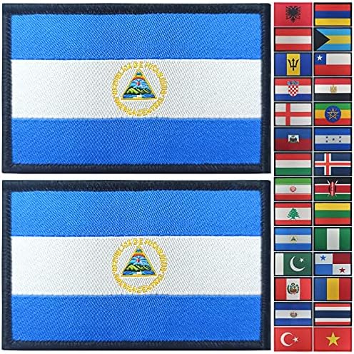 JBCD 2PCS NICARAGUA FLAG PATCH NICARAGUAN FLAGS ТАКТИЧКИ ПАТК ГРИДА ПРЕД ОБВРСК