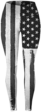 4 -ти јули хеланки за жени со високи половини во САД, лента со знаме, џогер панталони Фитнес лесен атлетски тренинг јога панталони