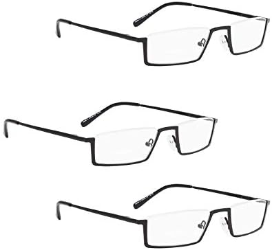 ЛУР 3 Пакува Очила За Читање Со Половина раб + 3 Пакувања Метални Очила За Читање