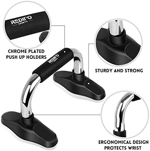 Redipo притиснете ги решетките - Притиснете ги рачките, хромираните држачи за притискање, тврди гумени стапала за стабилност, домашно вежбање со рачки што не се лизгаа