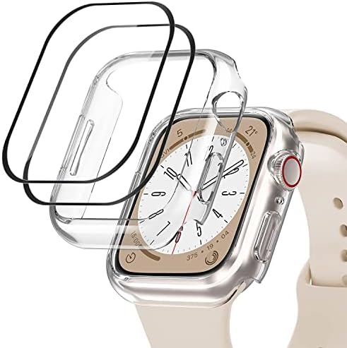 [2 во 1] LTEZIXAL CASE за Apple Watch Ultra 49mm со заштитен стаклен екран за заштита на стакло, целосна покриеност со тврд компјутер заштитен
