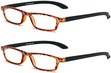 Кокобин 2 пакувајте Сини Светлосни Блокирачки Очила За Читање, Квадратен Лесен Читач за мажи и жени