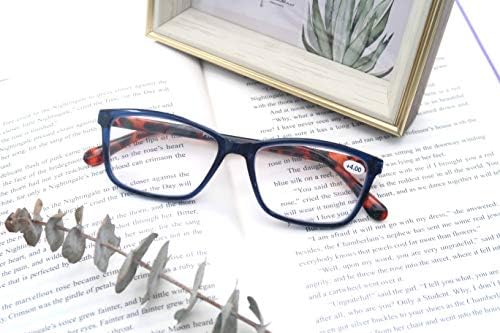 CAWINT Очила За Читање за Мажи &засилувач; Жените, 6 Пакет +1.00 Читателите-Класичен Плоштад Лесна Рамка Со Удобно Силна Шарка Очила За Читање