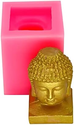 Монки калапи Буда глава силиконска свеќа од сапун сапун уметнички занаетчиски калапи смола од смола