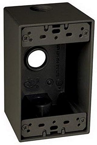 TayMac SD350Z Водоотпорен Кутија, 1-Банда, 1/2-Инчен Места, Длабоко, Бронза