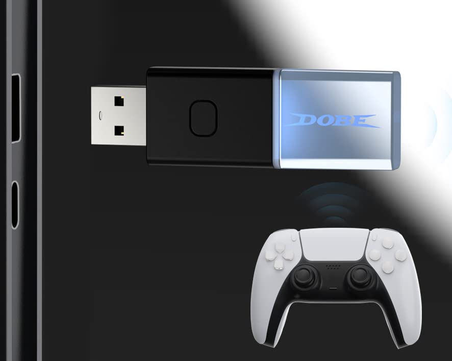 Адаптер за безжичен контролер за прекинувач/компјутер и андроид кутија, Bluetooth 5.0 Адаптер за контролер Поддржува безжичен PS5/PS4/Switch/Xbox