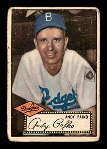 1 Toи Пафко - 1952 Топс Бејзбол Картички Оценет Г-Бејзбол Плочи Автограмирани Гроздобер Картички