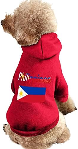 Знаме на филипините модни миленичиња дуксери меки топло кучиња облека издржлив џемпер за миленичиња со капа