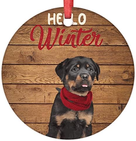 Куче носи црвени украси за шал за новогодишни елки здраво зимски Померански персонализирани Божиќни украси 2022 виси украси за одмор