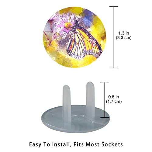 Пеперутка цветни акварели за сликање на пластични капаци на пластични излези, заштитник на приклучоци од 12 пакувања, пластични приклучоци
