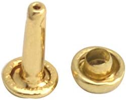 Wuuycoky светло златно двојно капаче за метални метални метални капачиња 6мм и пост 6мм пакет од 300 комплети