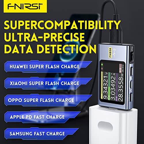 FNIRSI USB Тестер 4-28V 7A LCD USB A&засилувач; C Напон Струја Моќ Тестер Мултиметар Со Bluetooth, Брзо Откривање На Полнење Активирањето