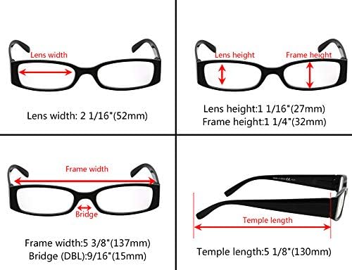 Очила за Очи 5 Пара Очила За Читање За Жени Што Читаат +3.50 Очила За Читање Рамки Со Пруги