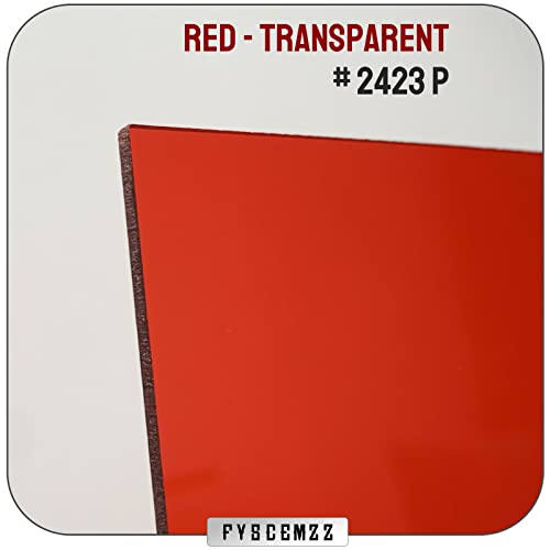 Fyscemzz 1/8 x 12 x 12 - црвен плексиглас акрилен лист - 2 парчиња