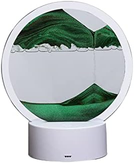 3Д подвижен песок уметност предводена табела за ламба, 8 инчи 360 ° ротирачки декорација на песочен часовник, 3Д креативна уметност