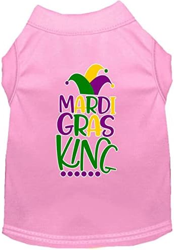 Mardi Gras King Screen Print Mardi Gras Dog Chilts Grey Med