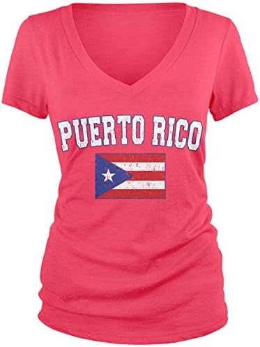 Знамето на Амдеско Јуниор Порто Рико, потресена маица со знамето на Боркуа со V-вратот