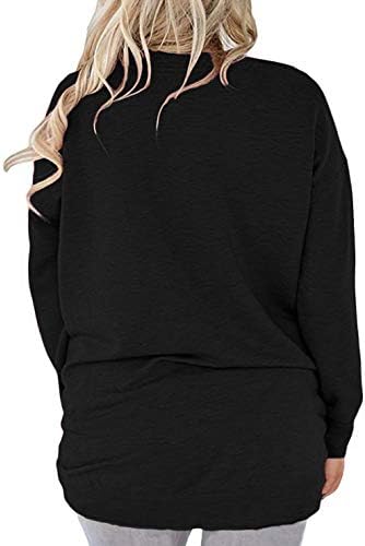 Ауриси плус-големина џемпери за жени со долги ракави врвови кошули со џебови