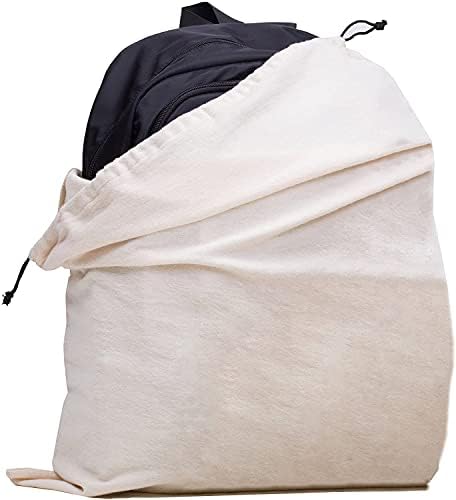 Торба За перење Големи 24 Х 36 инчи Тешки памучно Платно ткаенина во природна боја Нацртајте Жици Организатор патување камп