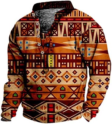 Менс модна лежерна џемпер со џакери со долг ракав гроздобер v врат пулвер врвови со голема големина 6 копче маичка