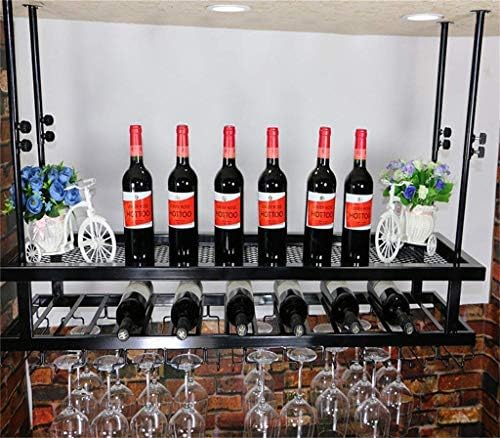 Креативна едноставност, креативно железо, креативна едноставност, решетката за вина wallидна полица за складирање на вино на две нивоа, креативна