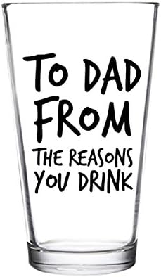 На Тато Од Причините Што Пиете Смешно Тато Пиво Стакло -16 ОЗ САД Направени Стакло-Најдобар Татко Некогаш - Нов Татко Пиво Стакло
