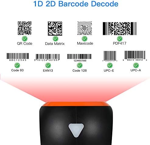 Eyoyo без раце 1D 2D Desktop Barcode Scanner, QR Barcode Reader Reader Support Screen Scanning Scanning Scanner Scanner за магацин,