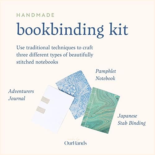 Комплет за книги за книги од OurHands - Вклучува алатки, упатства и премиум хартија за да направите три вида тетратка