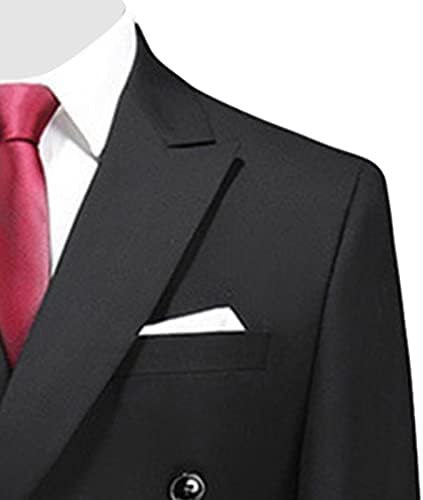 Машка тенок вклопна јакна со двојно гради тенок фит бизнис дневно матурска матурска матурска матура врвна лапел младоженец свадбена облека костум