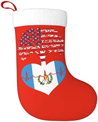 Cutedwarf Flag of Guatemala Tree Christmas Stocking Xmas Holiday Ornamples Камино виси чорап 18 инчи чорапи